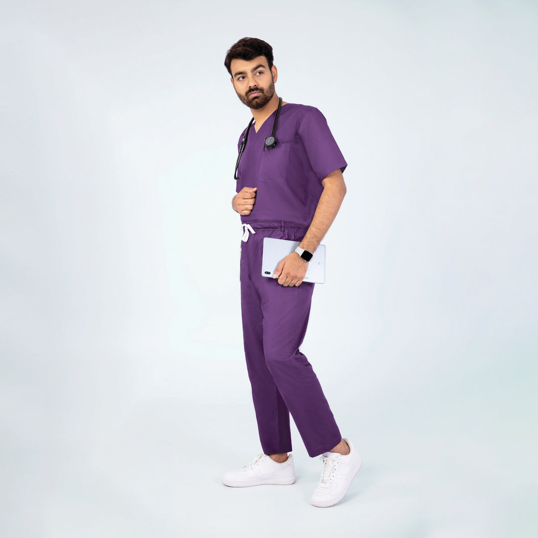 Men's Classic One-Pocket Medical Scrub Set