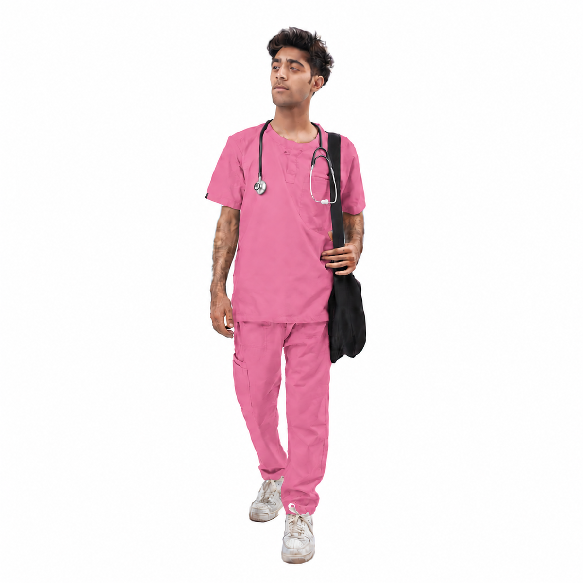 Men's Front Placket Medical Scrub Set