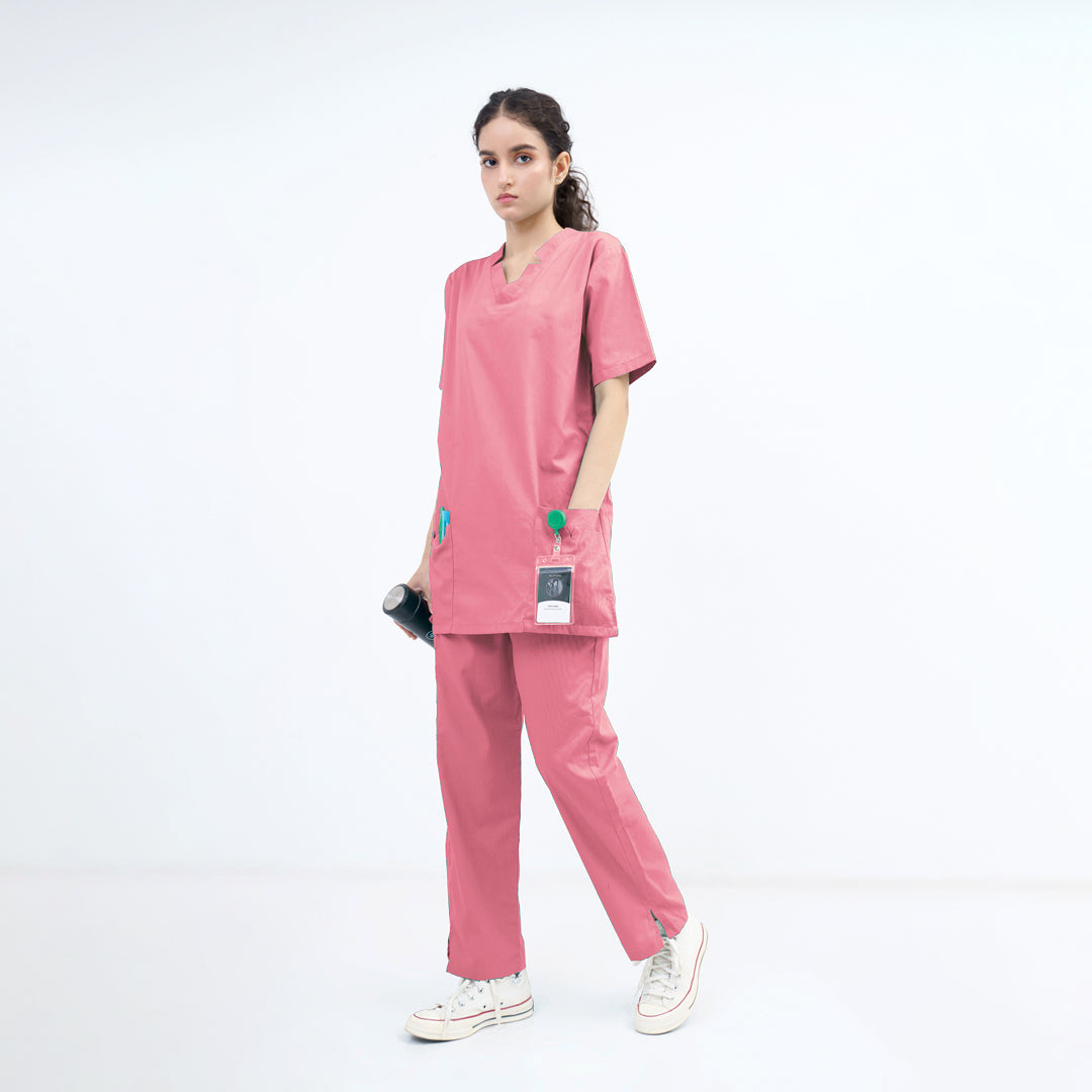 Women's V-Cut Neckline Medical Scrub Set