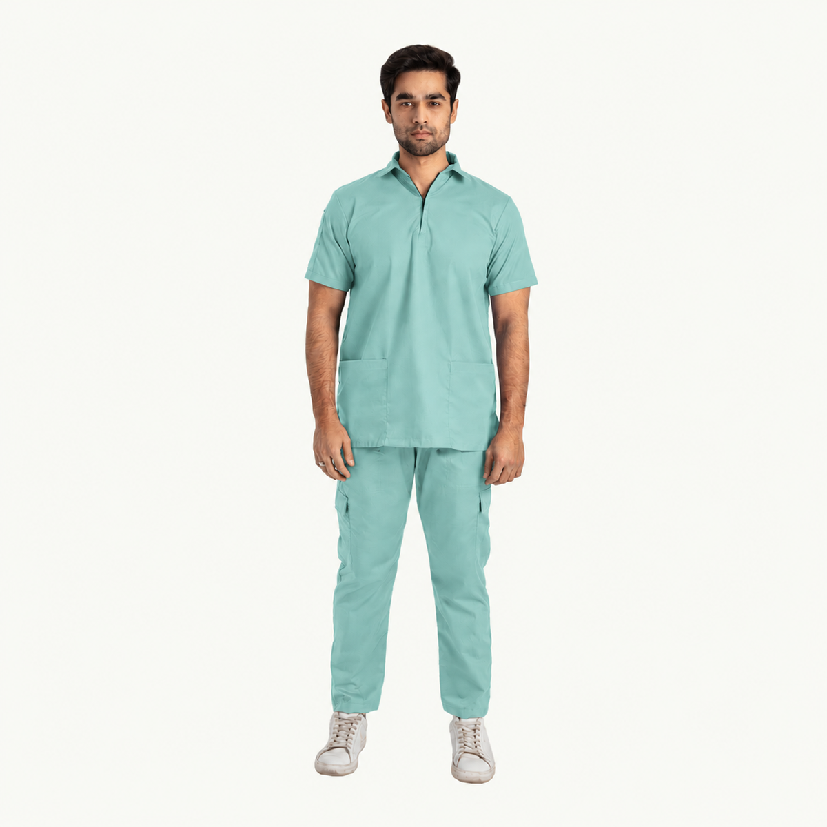 Men's Zip Collar Medical Scrub Set