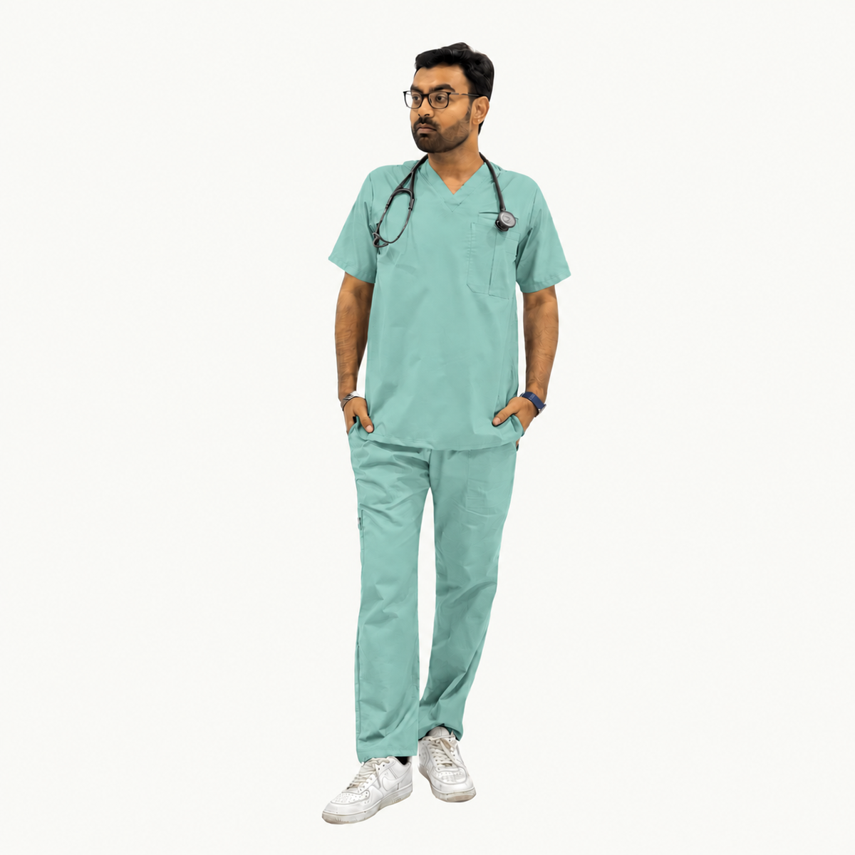 Men's Two Chest Pocket Medical Scrub Set