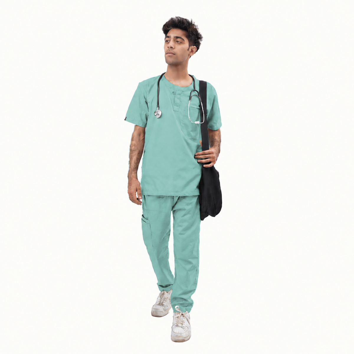 Men's Front Placket Medical Scrub Set