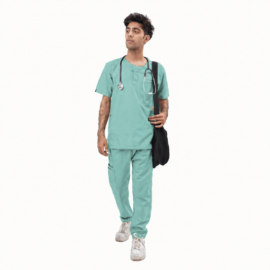 Men's Front Placket Medical Scrub Set