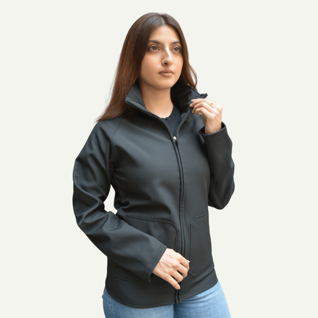 Women’s Premium Softshell Jacket – Black - dr.stitchess