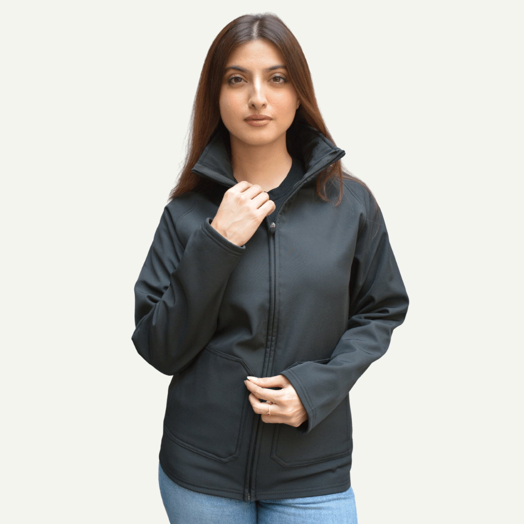 Women’s Premium Softshell Jacket – Black - dr.stitchess