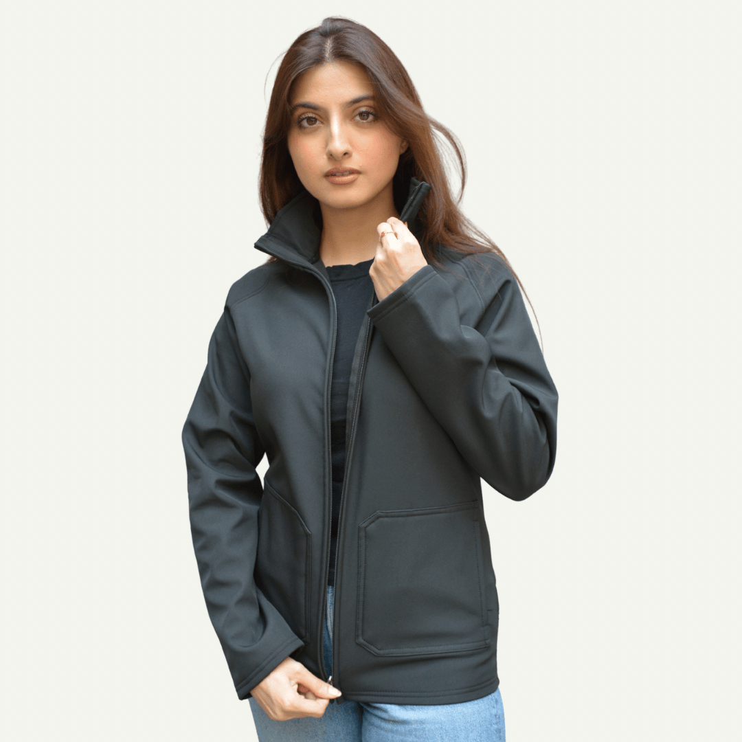 Women’s Premium Softshell Jacket – Black - dr.stitchess