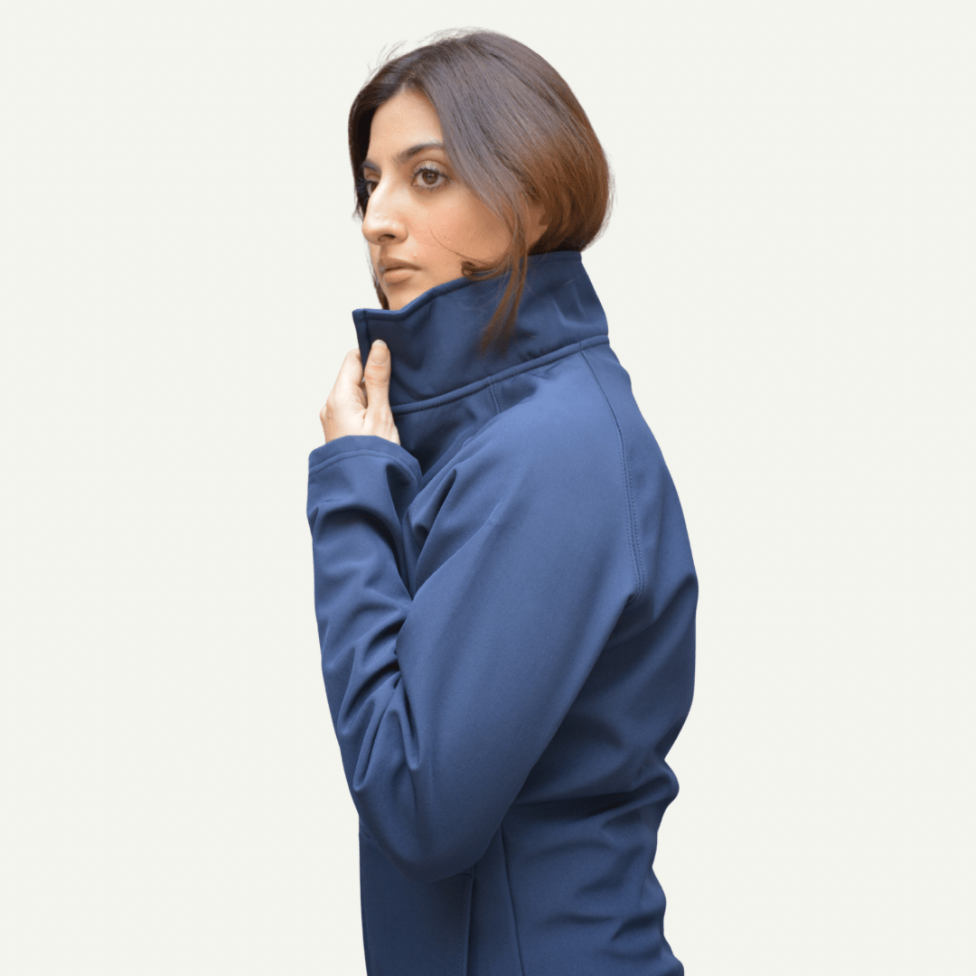 Women’s Premium Softshell Jacket – Blue - dr.stitchess