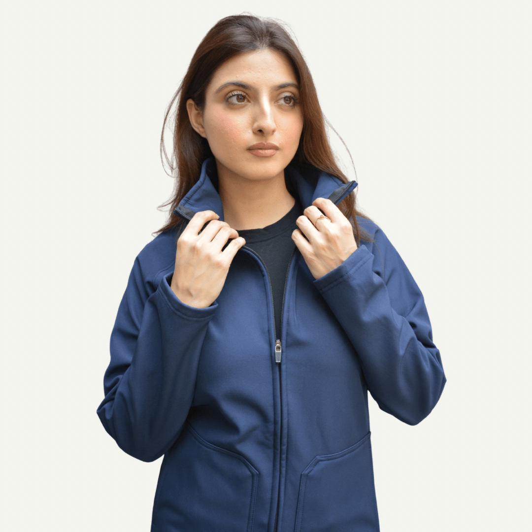 Women’s Premium Softshell Jacket – Blue - dr.stitchess