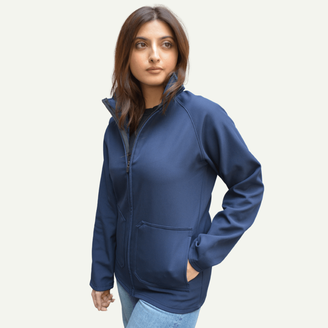 Women’s Premium Softshell Jacket – Blue - dr.stitchess