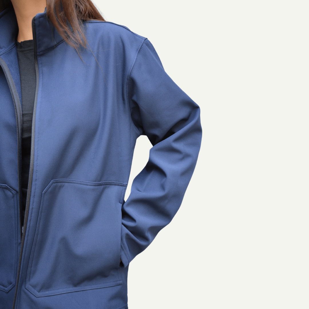 Women’s Premium Softshell Jacket – Blue - dr.stitchess