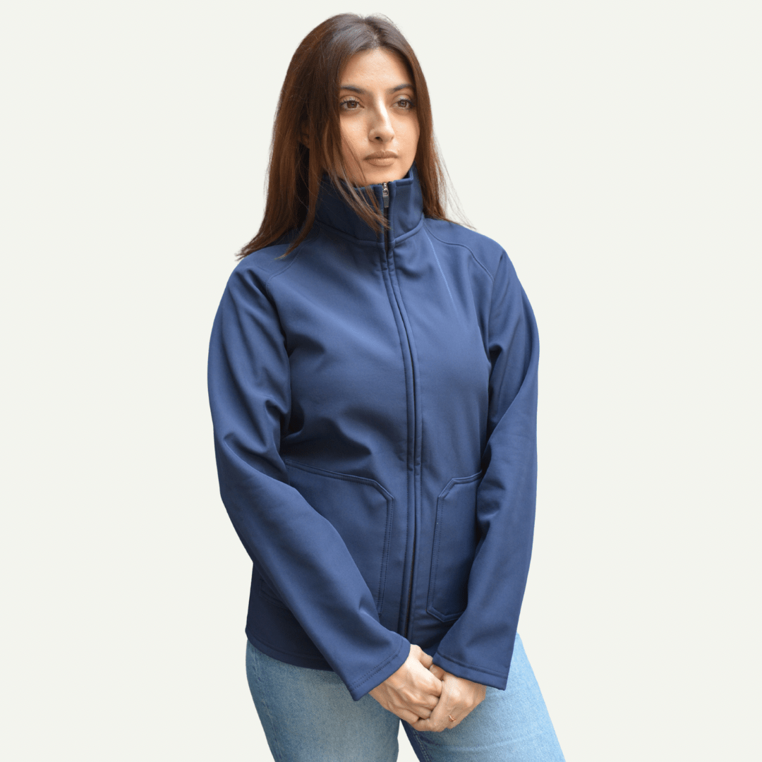 Women’s Premium Softshell Jacket – Blue - dr.stitchess