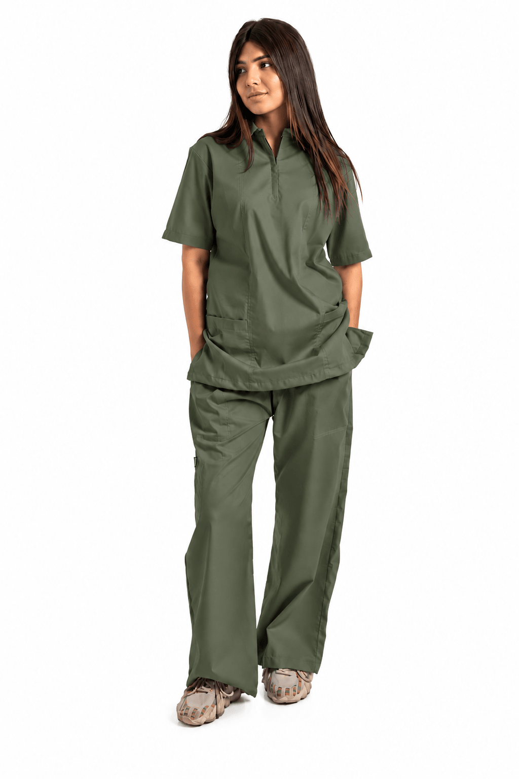 Women's Zip Collar Medical Scrub Set - dr.stitchess