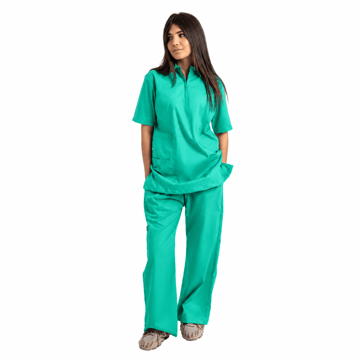 Women's Zip Collar Medical Scrub Set - dr.stitchess