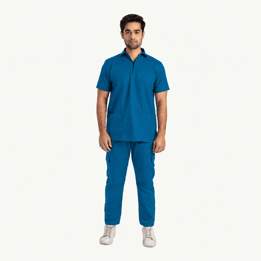 Men's Zip Collar Medical Scrub Set