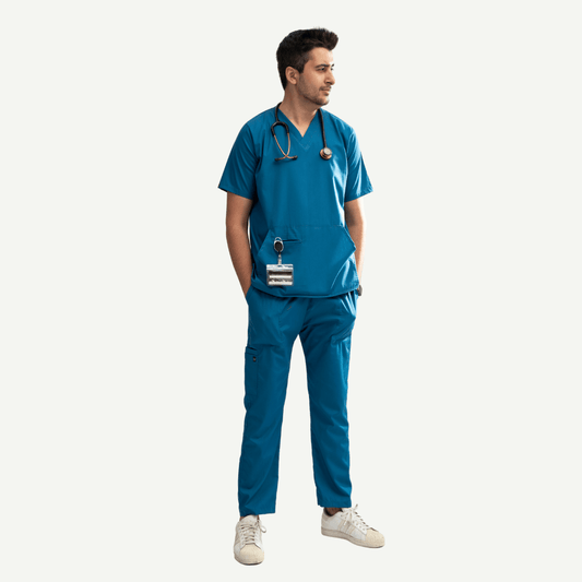 Men's Pouch Pocket Medical Scrub Set