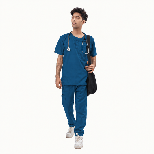 Men's Front Placket Medical Scrub Set