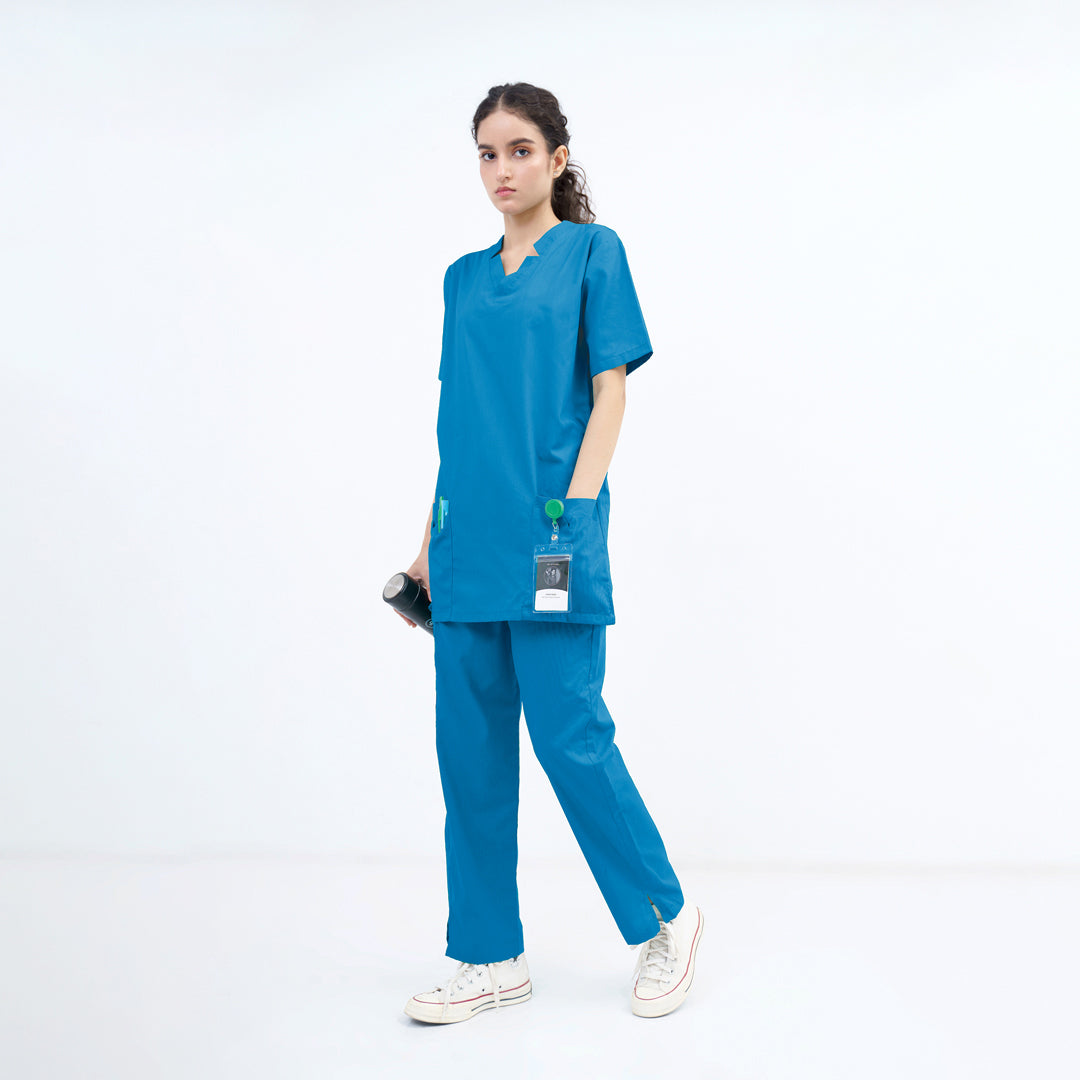 Women's V-Cut Neckline Medical Scrub Set